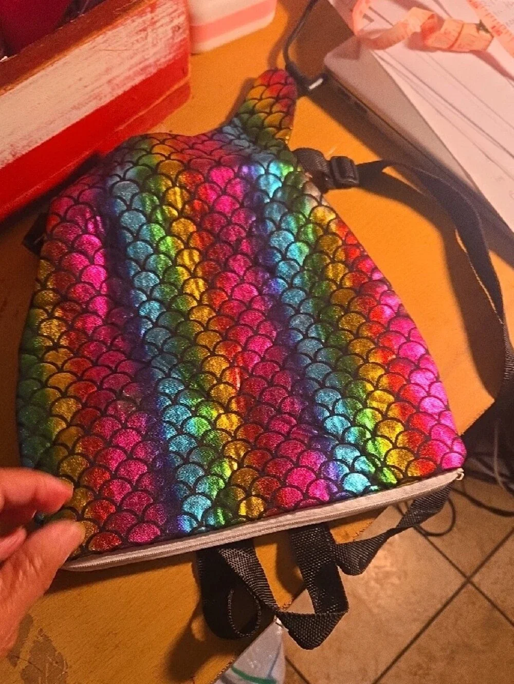 Rainbow Mermaid Scale Backpack